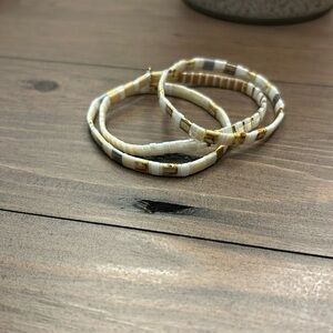 Anthropologie Set of 3 Stretch Bracelets Neutral